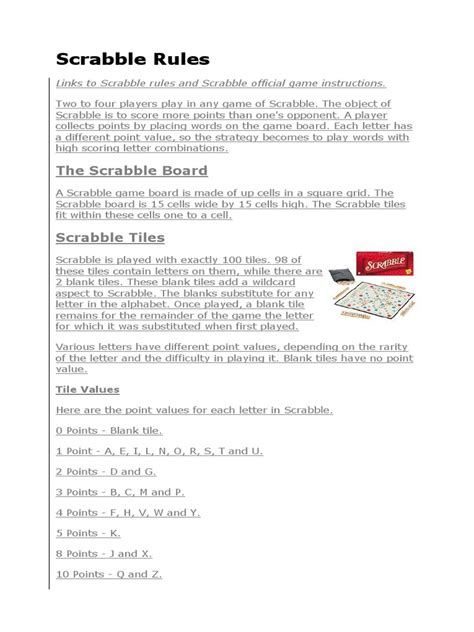 The Official Rules of Scrabble .